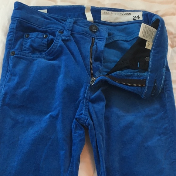 rag & bone Pants - Rag & bone royal blue velvet 10 in capris